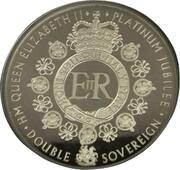 2 Sovereign - Elizabeth II Platinum Jubilee; Platinium Proof reverse image