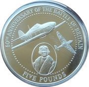 5 Pounds - Elizabeth II Battle of Britain; Silver Proof Issue, United Kingdom, 2000 reverse image