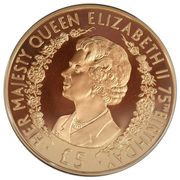 5 Pounds - Elizabeth II Queen Elizabeth II; Gold Proof, United Kingdom, 2001 reverse image