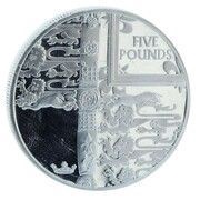 5 Pounds - Elizabeth II Golden Jubilee; Silver Proof, United Kingdom, 2002 reverse image