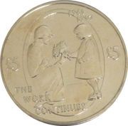 5 Pounds - Elizabeth II Diana - The Work Continues reverse image