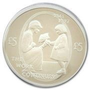 5 Pounds - Elizabeth II Diana; Silver Proof, United Kingdom, 2002 reverse image