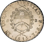 8 Soles Provincias del Rio de la Plata, Argentina, 1815 reverse image