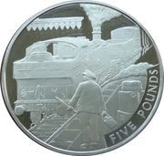 5 Pounds - Elizabeth II Branch Line; Silver Proof, United Kingdom, 2004 reverse image