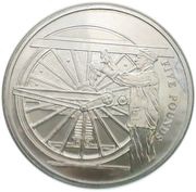 5 Pounds - Elizabeth II Preparing the Locomotive, United Kingdom, 2004 reverse image