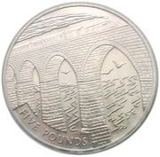 5 Pounds - Elizabeth II Train Crossing the Viaduct, United Kingdom, 2004 reverse image