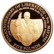 5 Pounds - Elizabeth II Sir Winston Churchill; Gold Proof reverse image