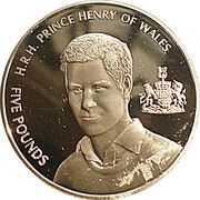 5 Pounds - Elizabeth II Prince Henry; Silver Proof, United Kingdom, 2005 reverse image
