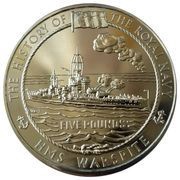 5 Pounds - Elizabeth II H.M.S. Warspite, United Kingdom, 2005 reverse image