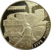 5 Pounds - Elizabeth II Branch Line, Silver Proof Gold plated, United Kingdom, 2006 reverse image