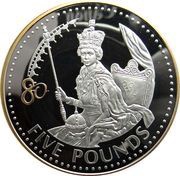 5 Pounds - Elizabeth II Queen Elizabeth II Birthday; Gold gilded, United Kingdom, 2006 reverse image