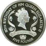 5 Pounds - Elizabeth II Queen Elizabeth II; Silver Proof Issue, United Kingdom, 2006 reverse image