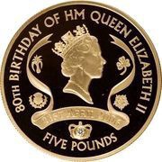5 Pounds - Elizabeth II Queen Elizabeth II; Gold Proof Issue, United Kingdom, 2006 reverse image