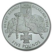 5 Pounds - Elizabeth II Victoria Cross; Henry Ramage; Silver Proof Issue, United Kingdom, 2006 reverse image