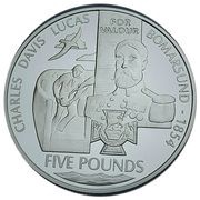 5 Pounds - Elizabeth II Victoria Cross; Charles Davis Lucas, United Kingdom, 2006 reverse image