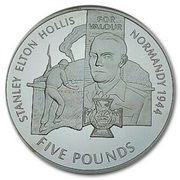 5 Pounds - Elizabeth II Victoria Cross; Stanley Hollis, United Kingdom, 2006 reverse image