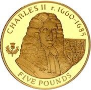 5 Pounds - Elizabeth II Charles II, United Kingdom, 2007 reverse image
