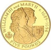 5 Pounds - Elizabeth II William and Mary, United Kingdom, 2007 reverse image
