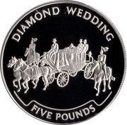 5 Pounds - Elizabeth II 60th Wedding Anniversary; Carriage; Silver Proof, United Kingdom, 2007 reverse image