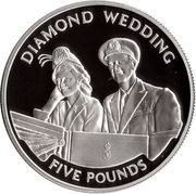 5 Pounds - Elizabeth II 60th Wedding Anniversary; Honeymoon departure; Silver Proof, United Kingdom, 2007 reverse image