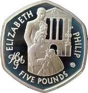 5 Pounds - Elizabeth II Birth of Prince Charles, United Kingdom, 2007 reverse image