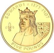 5 Pounds - Elizabeth II Edward I, United Kingdom, 2007 reverse image