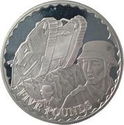 5 Pounds - Elizabeth II End of World War I - Tanks, United Kingdom, 2008 reverse image