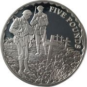 5 Pounds - Elizabeth II End of World War I - Remembrance, United Kingdom, 2008 reverse image