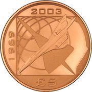 5 Pounds - Elizabeth II Concorde; Gold Proof reverse image