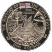 5 Pounds - Elizabeth II H.M.S. Revenge; 4th Portrait, United Kingdom, 2009 reverse image