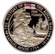 5 Pounds - Elizabeth II 4th Portrait; Samuel Hood; Silver Proof, United Kingdom, 2009 reverse image