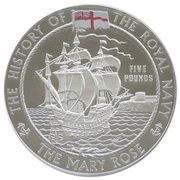 5 Pounds - Elizabeth II The Mary Rose; 4th Portrait Silver Proof, United Kingdom, 2009 reverse image