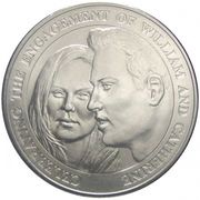 5 Pounds - Elizabeth II Engagement of Prince William and Catherine Middleton, United Kingdom, 2010 reverse image