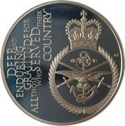 5 Pounds - Elizabeth II Diamond Jubilee - Head of Armed Forces; Silver Proof, United Kingdom, 2012 reverse image