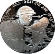 5 Pounds - Elizabeth II D-Day; Silver Proof, United Kingdom, 2014 reverse image