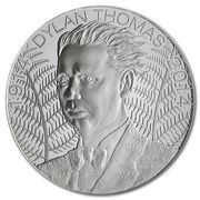 5 Pounds - Elizabeth II Dylan Thomas; Silver Proof, United Kingdom, 2014 reverse image
