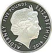 5 Pounds - Elizabeth II King George I; Silver Proof obverse image