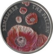 5 Pounds - Elizabeth II Remembrance Day, United Kingdom, 2014 reverse image