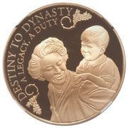 5 Pounds - Elizabeth II Destiny to Dynasty; Gold Proof, United Kingdom, 2014 reverse image