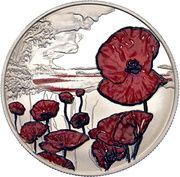 5 Pounds - Elizabeth II Remembrance Day; silver, United Kingdom, 2015 reverse image