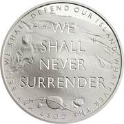 5 Pounds - Elizabeth II The War Leader; Silver Proof, United Kingdom, 2015 reverse image