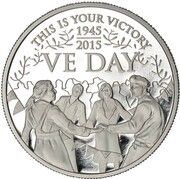 5 Pounds - Elizabeth II VE Day; Platinum reverse image