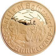 5 Pounds - Elizabeth II Battle of Agincourt; Gold Proof, United Kingdom, 2015 reverse image