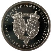5 Pounds - Elizabeth II Platinum Wedding, United Kingdom, 2017 reverse image