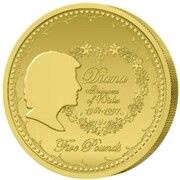 5 Pounds - Elizabeth II Diana; Gold Proof, United Kingdom, 2017 reverse image