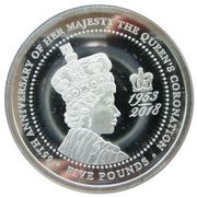5 Pounds - Elizabeth II 65th Ann. Coronation, United Kingdom, 2018 reverse image