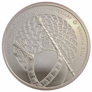 5 Pounds - Elizabeth II Sapphire Coronation Jubilee, United Kingdom, 2018 reverse image