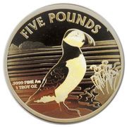 5 Pounds - Elizabeth II Puffin; Gold Bullion, United Kingdom, 2019 reverse image