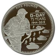 5 Pounds - Elizabeth II D-Day Soldiers, United Kingdom, 2019 reverse image