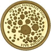5 Pounds - Elizabeth II Remembrance, United Kingdom, 2019 reverse image